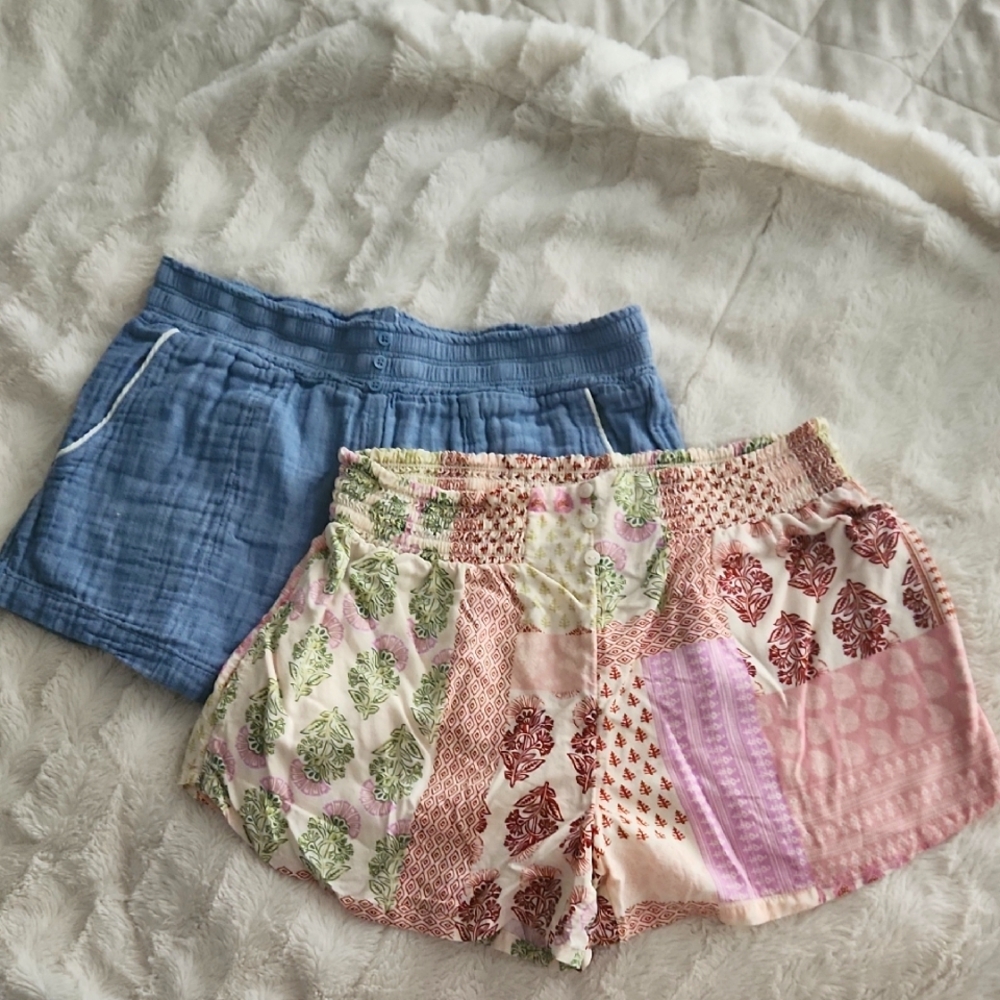 Soma Women's Blue and Multicolor Patterned Pajama short